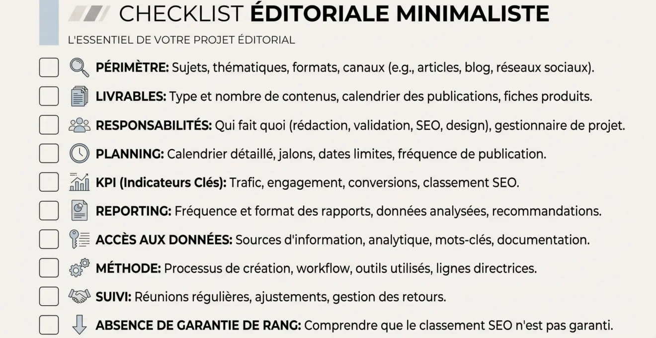 Checklist des points à vérifier avant de signer avec une agence SEO